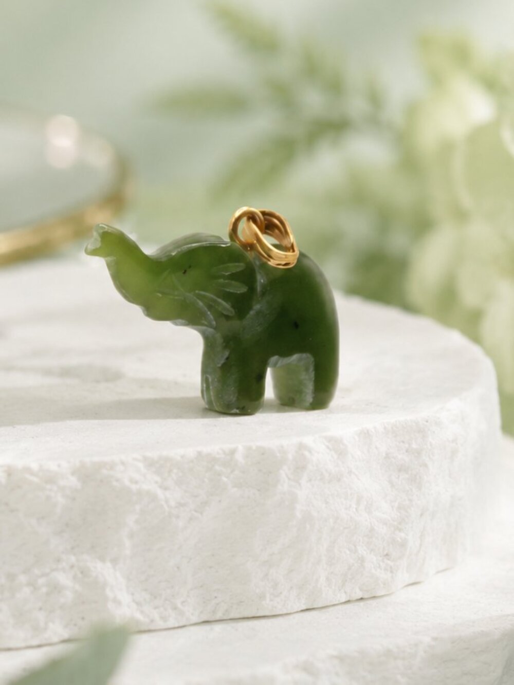 Lucky Jade Elephant Pendant